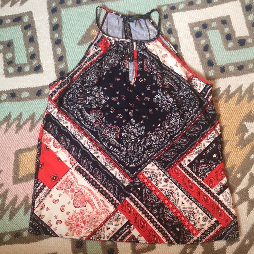 Red, White & Blue Bandana print tank